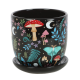 Dark Forest Ceramic Plant Pot and Saucer